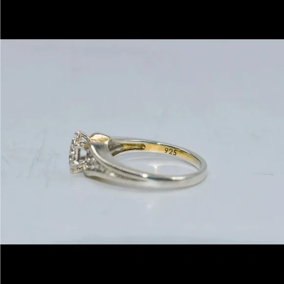 14k Gold - Silver Fill- Engagement Promise Ring - 1/10 CT White Diamond - Size 7 - Picture 5 of 15